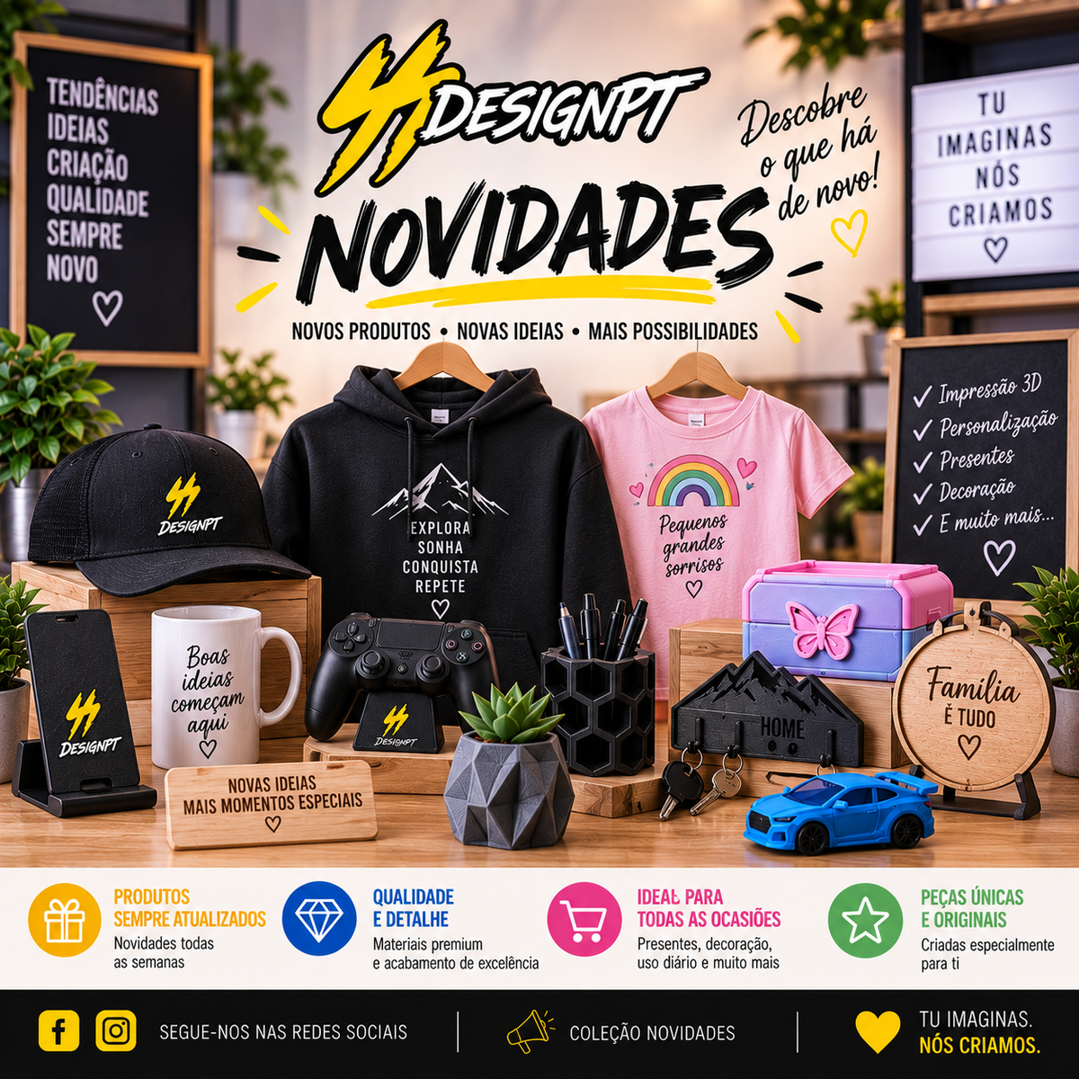 Novidades SSDesignPT - novos produtos em impressão 3D, personalização e decoração
