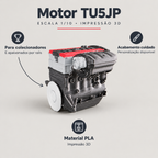 Miniatura Motor Citroën / Peugeot TU5JP 1/10 – Impressão 3D – benefícios: Para colecionadores, Acabamento cuidado, Material PLA