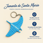Porta-chaves Jamanta de Santa Maria – Articulado em Impressão 3D – benefícios: Escolhe a tua cor, Um pedaço de Santa Maria, Ideal para oferecer