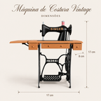 Máquina de Costura Vintage em Miniatura – Peça Decorativa em Impressão 3D – dimensões: 17 cm × 8 cm × 17 cm