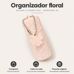 Organizador Floral para Batons e Cosméticos – Porta Maquilhagem 3D – benefícios: Compacto, Cabe na mala, Presente original