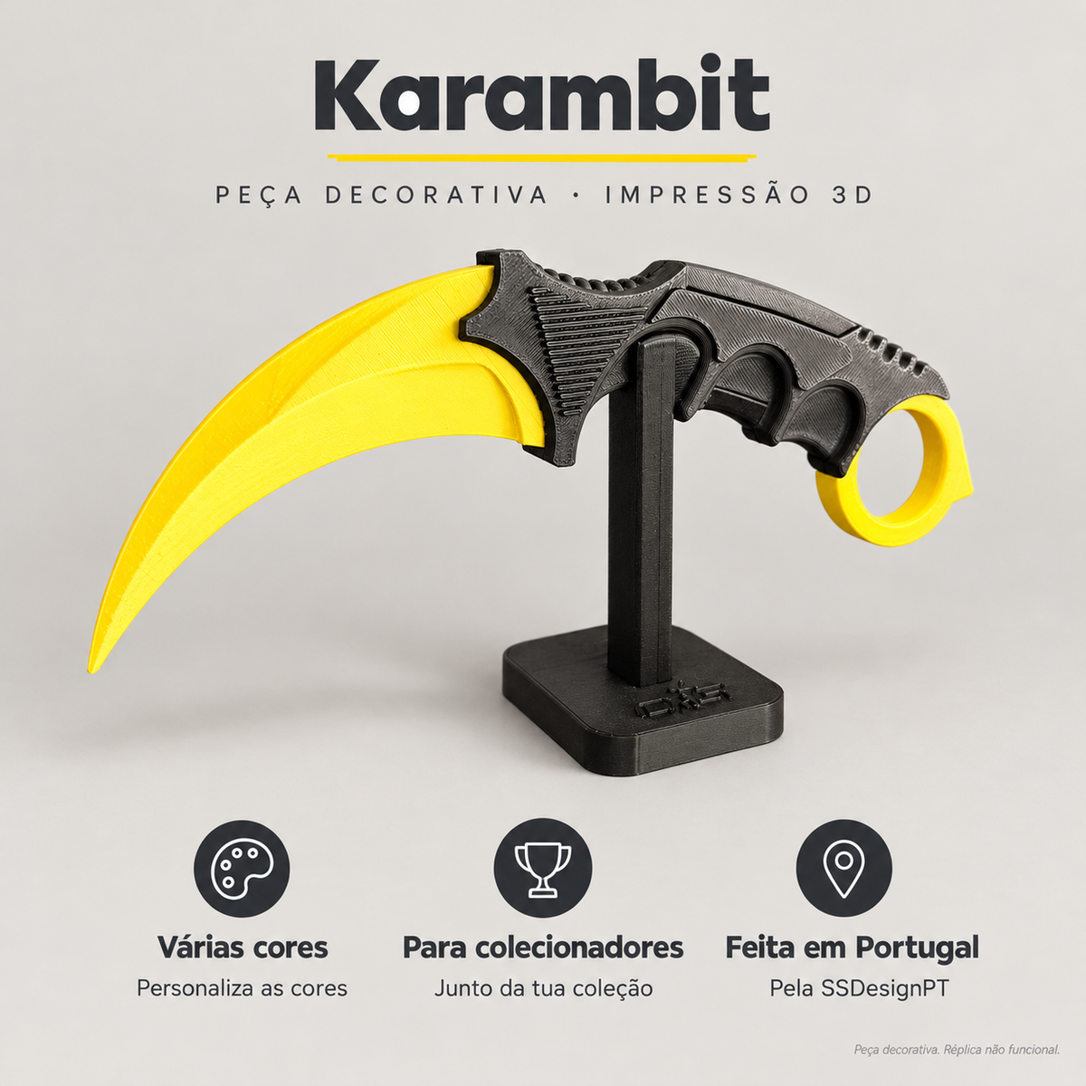 Karambit – Peça Decorativa – benefícios: Várias cores, Para colecionadores, Feita em Portugal