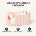 Organizador de Algodão e Cotonetes em 3D – Rosa – benefícios: Casa de banho ou quarto, Ideal para oferecer, Tudo num só
