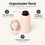 Organizador Floral para Batons e Cosméticos – Porta Maquilhagem 3D – benefícios: Ideal para batons, Protegidos e organizados, Perfumes em miniatura