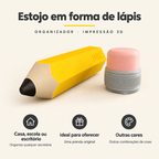 Estojo em Forma de Lápis – Organizador de Secretária 3D – benefícios: Casa, escola ou escritório, Ideal para oferecer, Outras cores