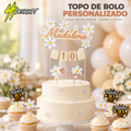 Kit Topo de Bolo Personalizado – Tema Margaridas – SSDesignPT