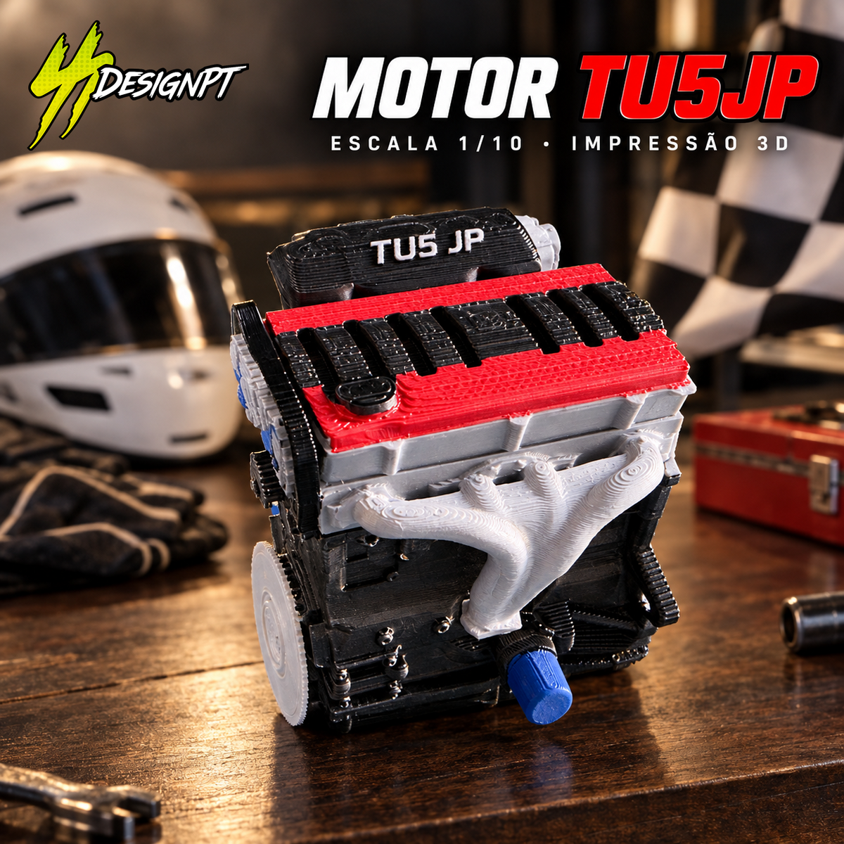 Miniatura Motor Citroën / Peugeot TU5JP 1/10 – Impressão 3D – SSDesignPT