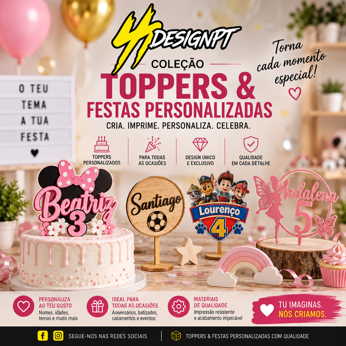 Coleção Toppers e Festas Personalizadas SSDesignPT